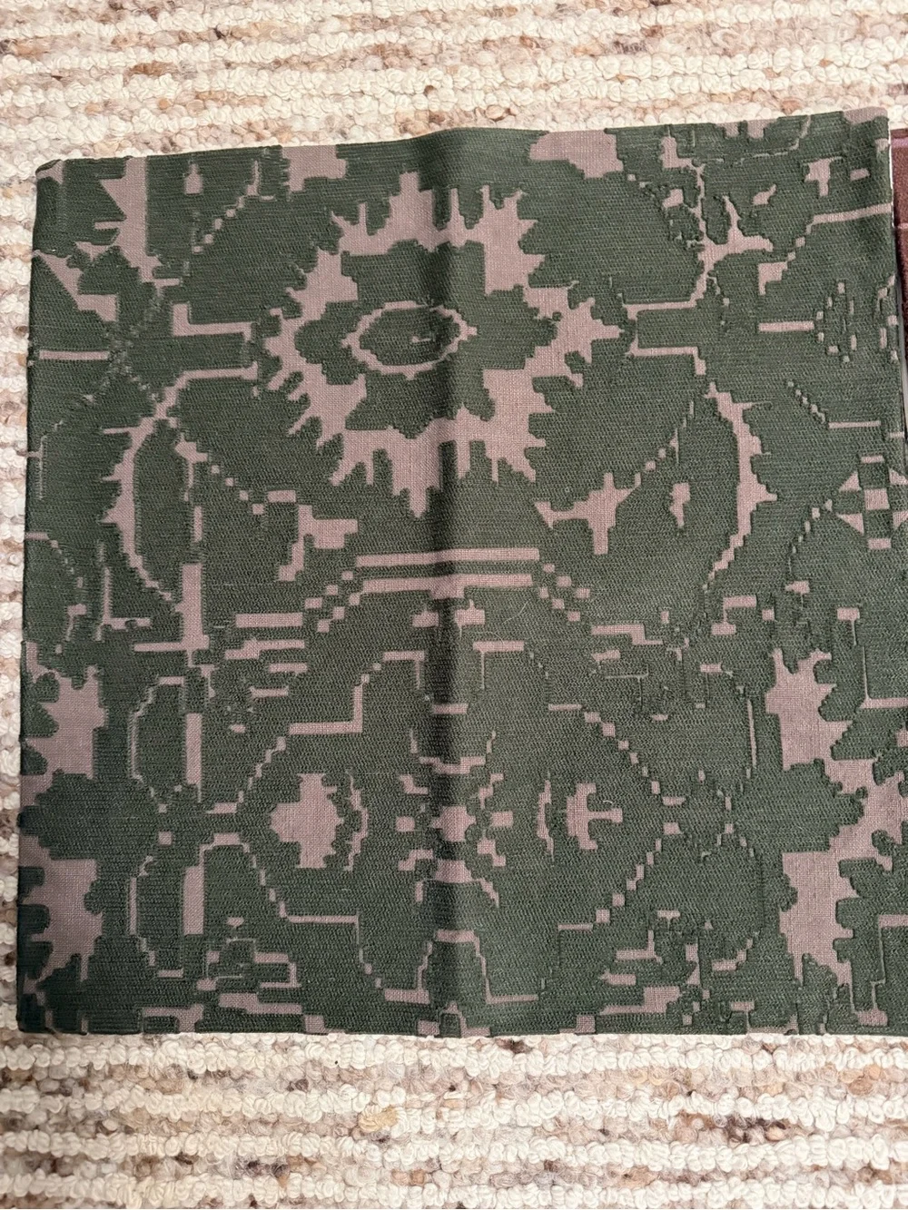 West Elm Decorative Pillow Pair in Burgundy and Forest Green 24X24